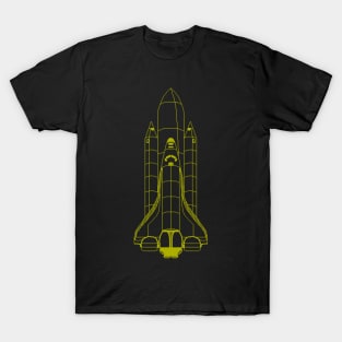 Pixel Art: Space Shuttle (Gold) T-Shirt